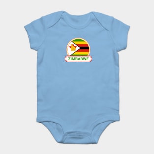 Zimbabwe Country Badge - Zimbabwe Flag Baby Bodysuit